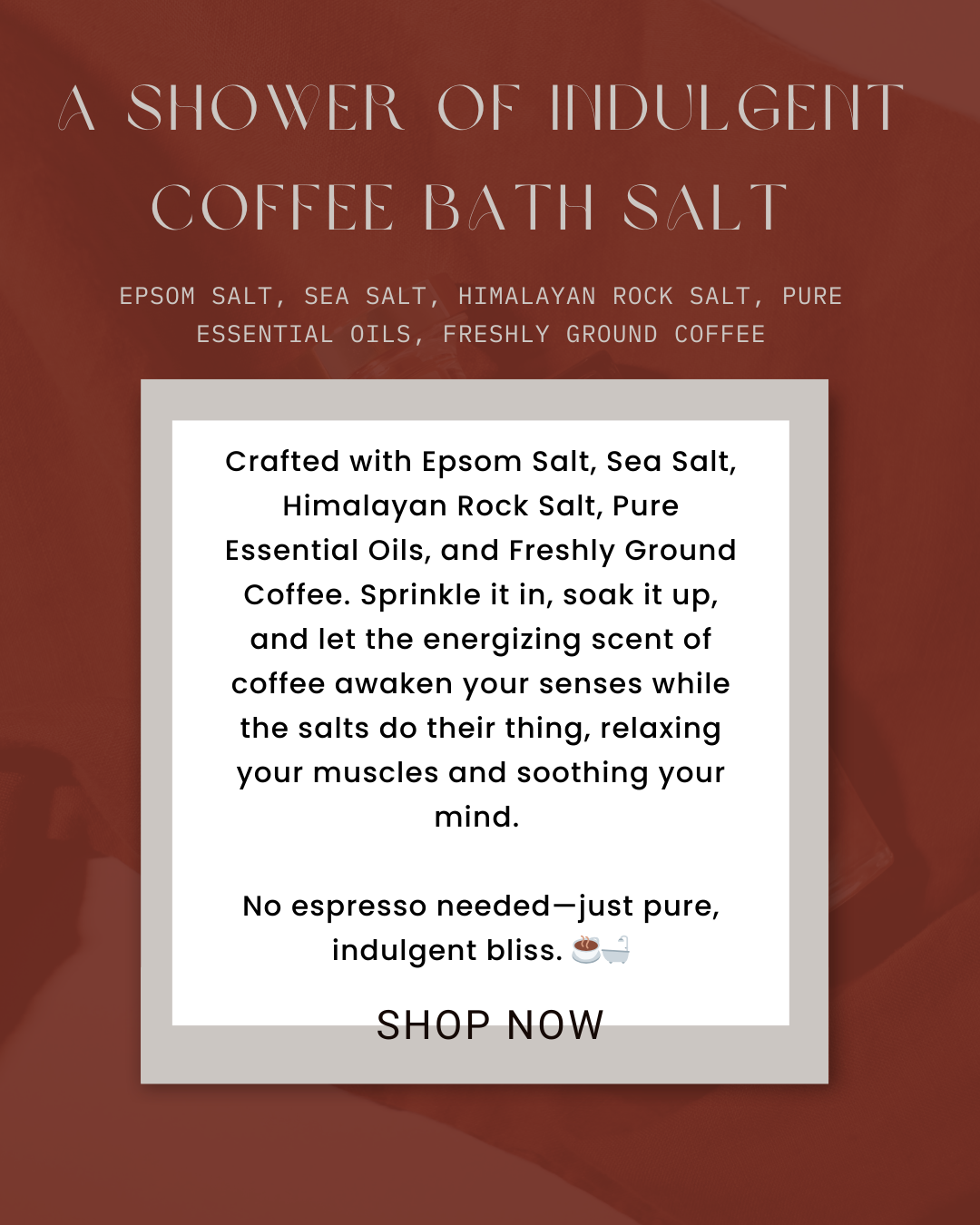 A Shower of Indulgent Coffee Bath Salt