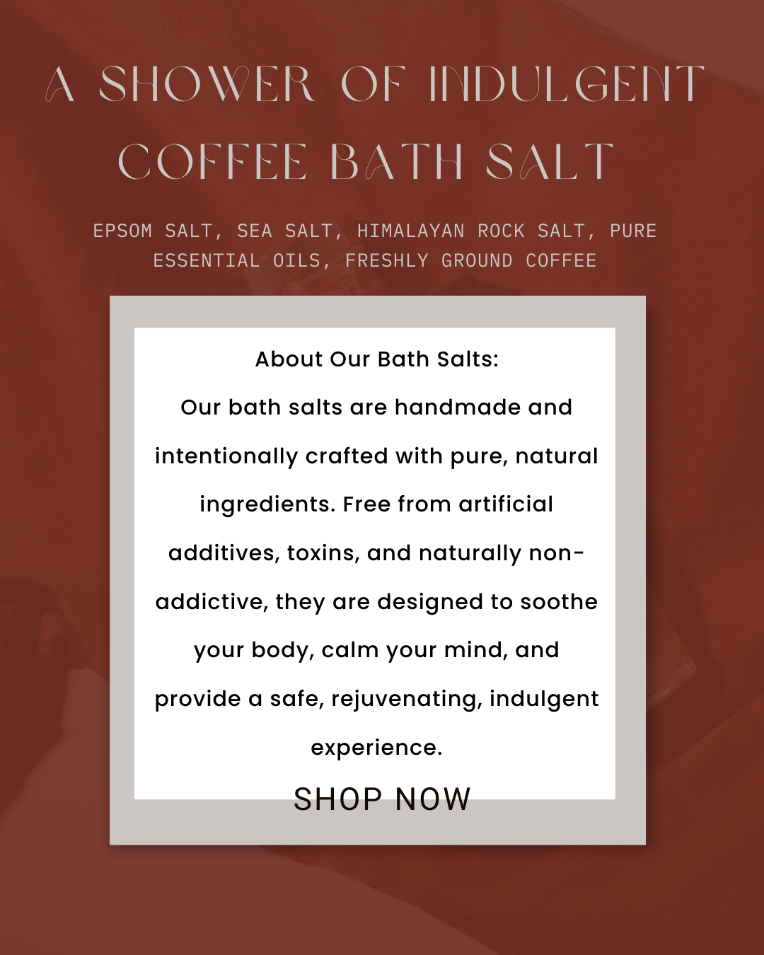 A Shower of Indulgent Coffee Bath Salt