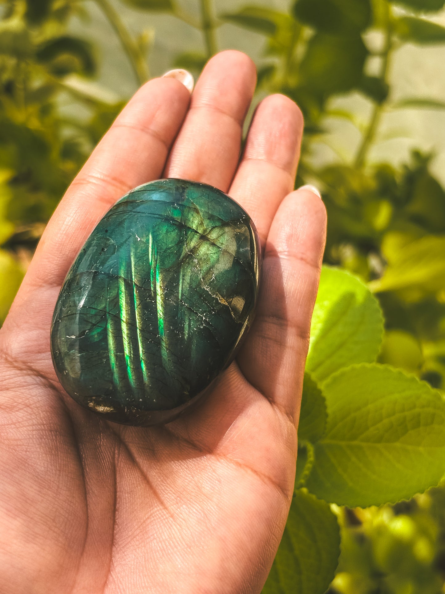 Labradorite Palm Stone- For When You Need To Spark Your Inner Compass (Oval Shaped)