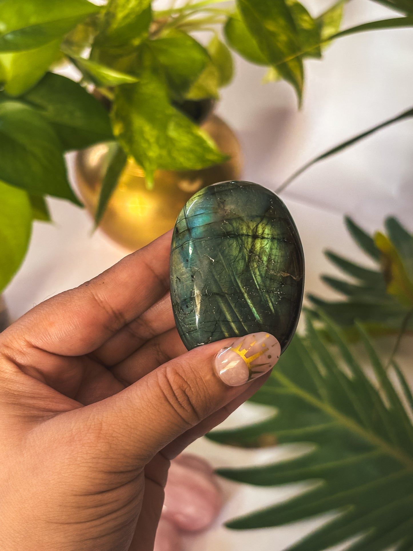 Labradorite Palm Stone- For When You Need To Spark Your Inner Compass (Oval Shaped)